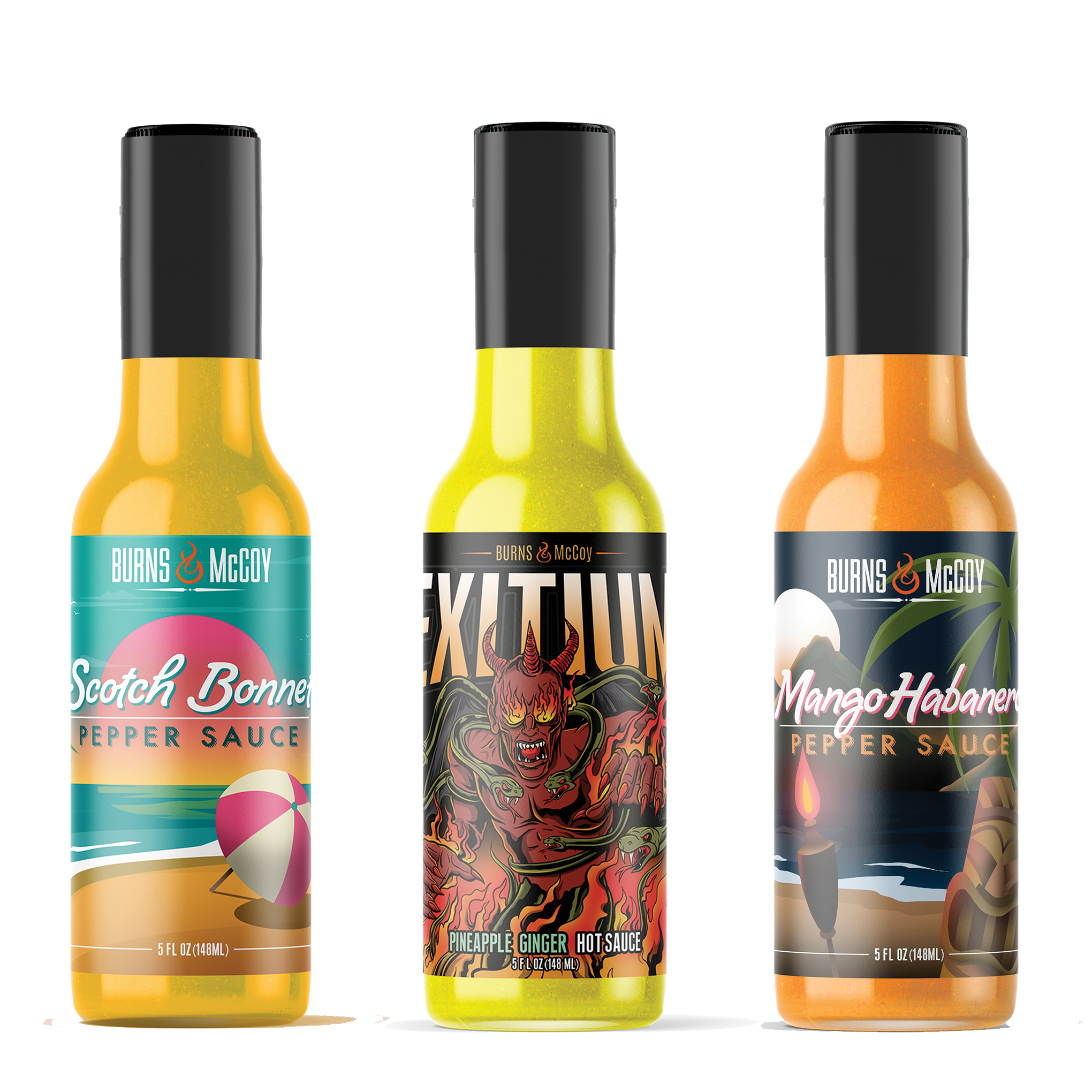 spicy sauces inc and tom's bottling plant 3-Pack Fruit Hot Sauce Gift Pack Mild Award-Winning Gift Set *FREE SHI – Burns and McCoy Sauce Company
