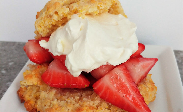 Spicy Strawberry Shortcake with Cornmeal Biscuits