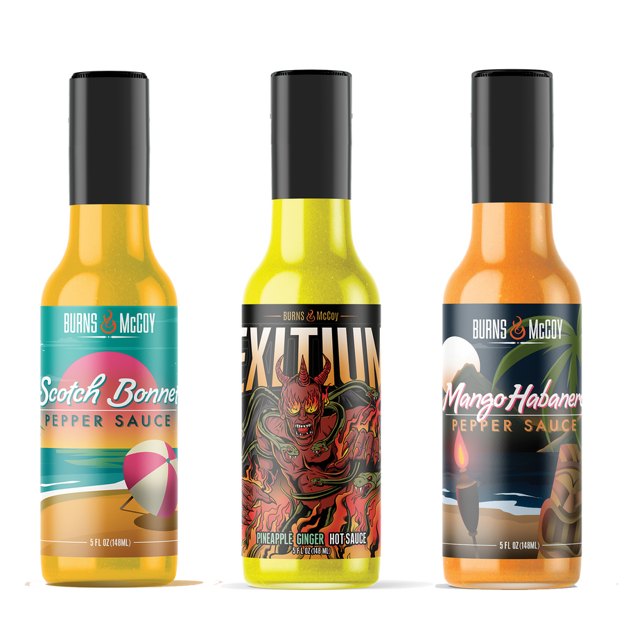 3-Pack Fruit Hot Sauce Gift Pack Mild Award-Winning Gift Set *FREE SHIPPING INCLUDED*